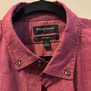 Banana Republic Burgundy Button-Up Shirt